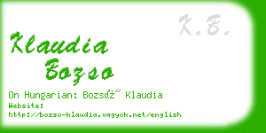 klaudia bozso business card